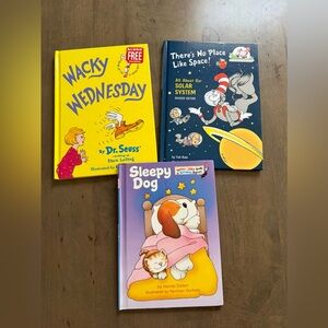 3pc Dr Seuss Book Set - Wacky Wednesday, There's No Place Like Space, Sleepy Dog